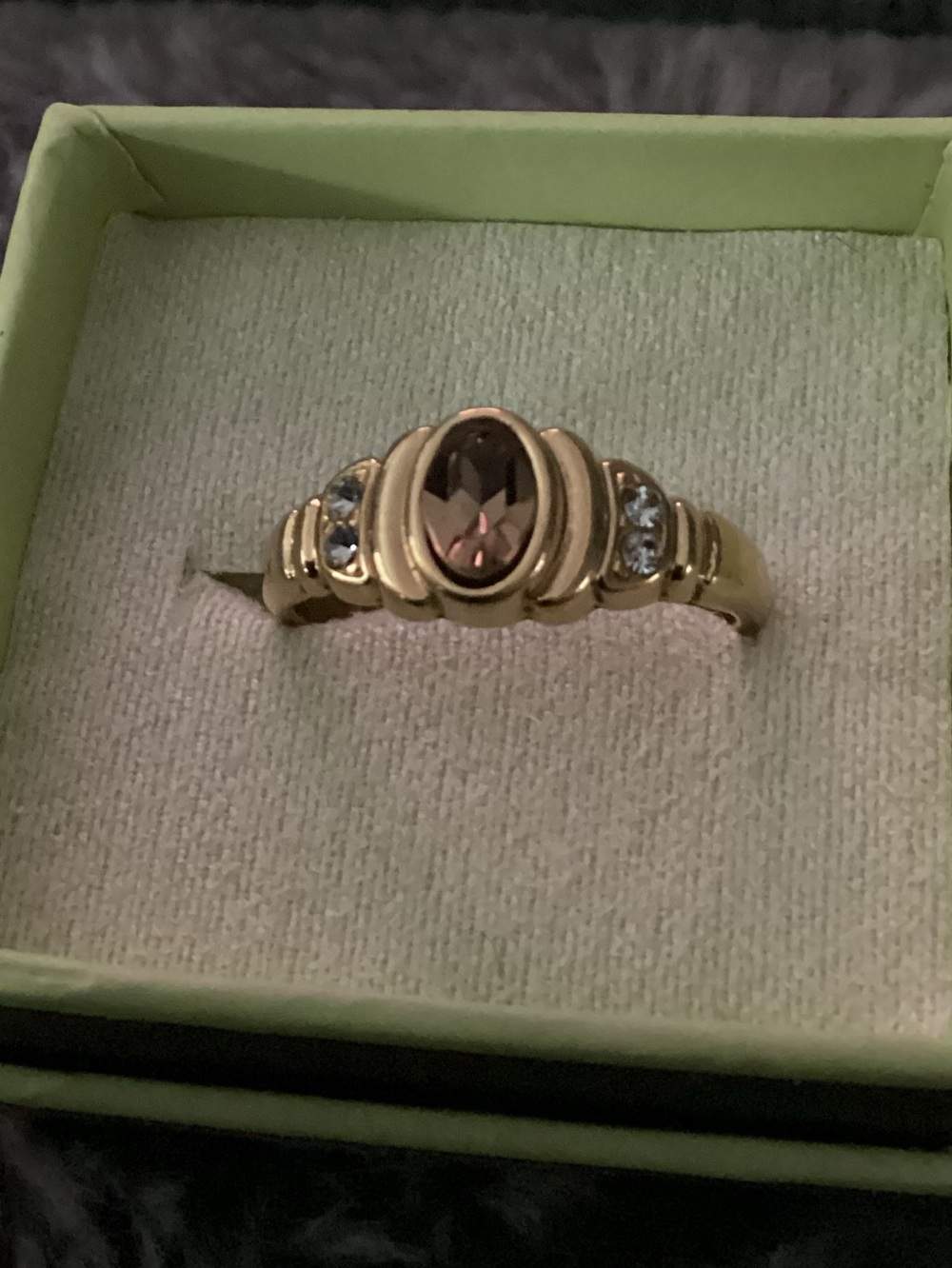 Gold-Tone Smoky Quartz Accent Ring - Women Jewelry
